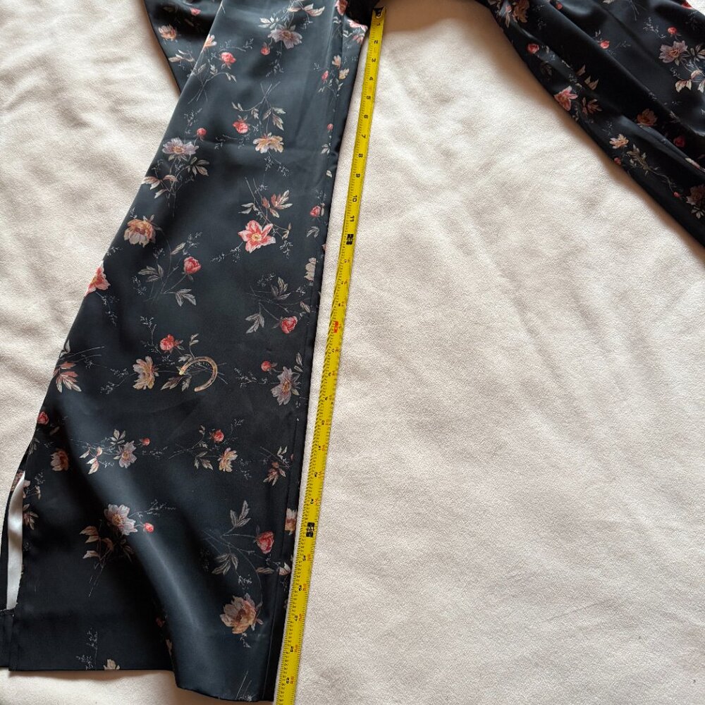 All Saints Black Floral Satin Trousers - Picture 11 of 11